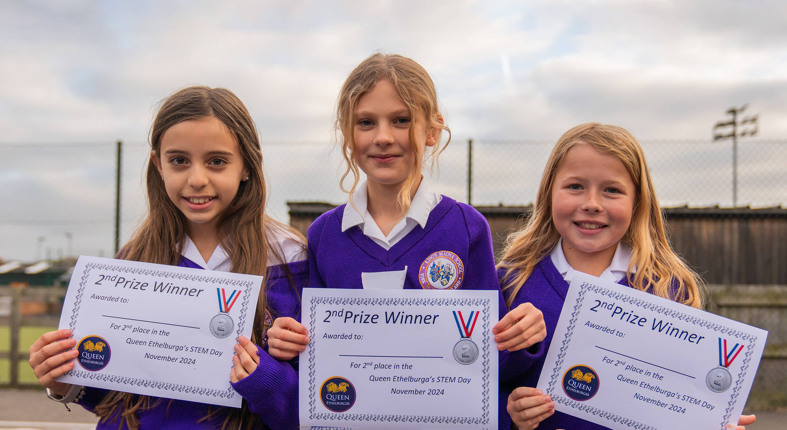 Students celebrating a STEM award.